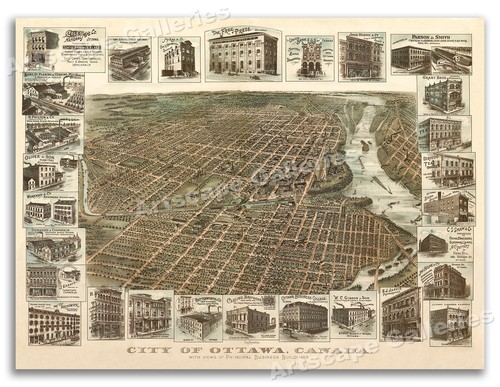 1895 ottawa canada vintage old - ottawa,