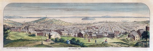 1854 panoramic map drawing - 1854, of