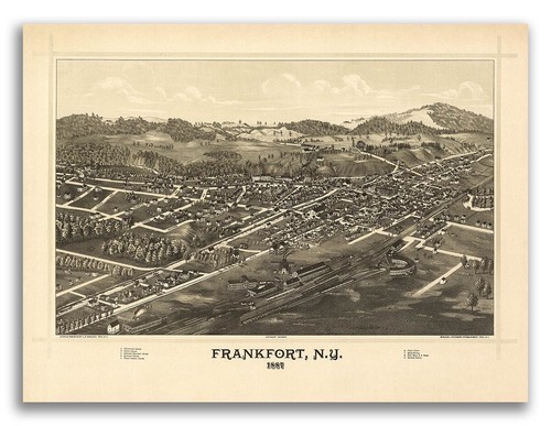 Bird eye view 1887 frankfort - view,