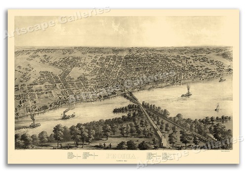 1867 peoria illinois vintage - illinois,