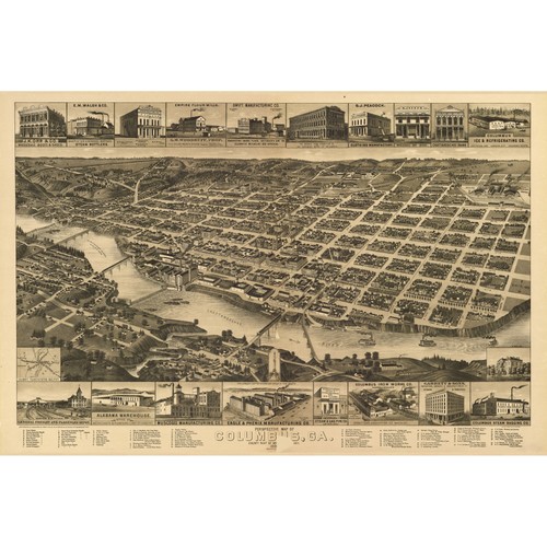 1886 bird eye - view, drawing