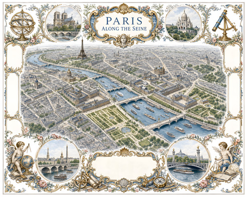 Paris along the - the, vintage